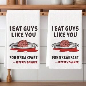 White and Red Graphic Kitchen Towels 2 Pack
